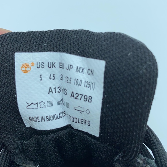 Timberland Black Sprint Hiker Shoes Baby Size 5 - Picture 11 of 11